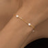 S925 sterling silver daily matching pearl paperclip chain bracelet - MOWTE