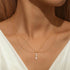 S925 pure silver daily pendant with heart double layered diamond inlaid necklace collarbone chain holiday gift - MOWTE