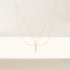 S925 pure silver daily pendant with heart double layered diamond inlaid necklace collarbone chain holiday gift - MOWTE