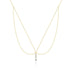 S925 pure silver daily pendant with heart double layered diamond inlaid necklace collarbone chain holiday gift - MOWTE