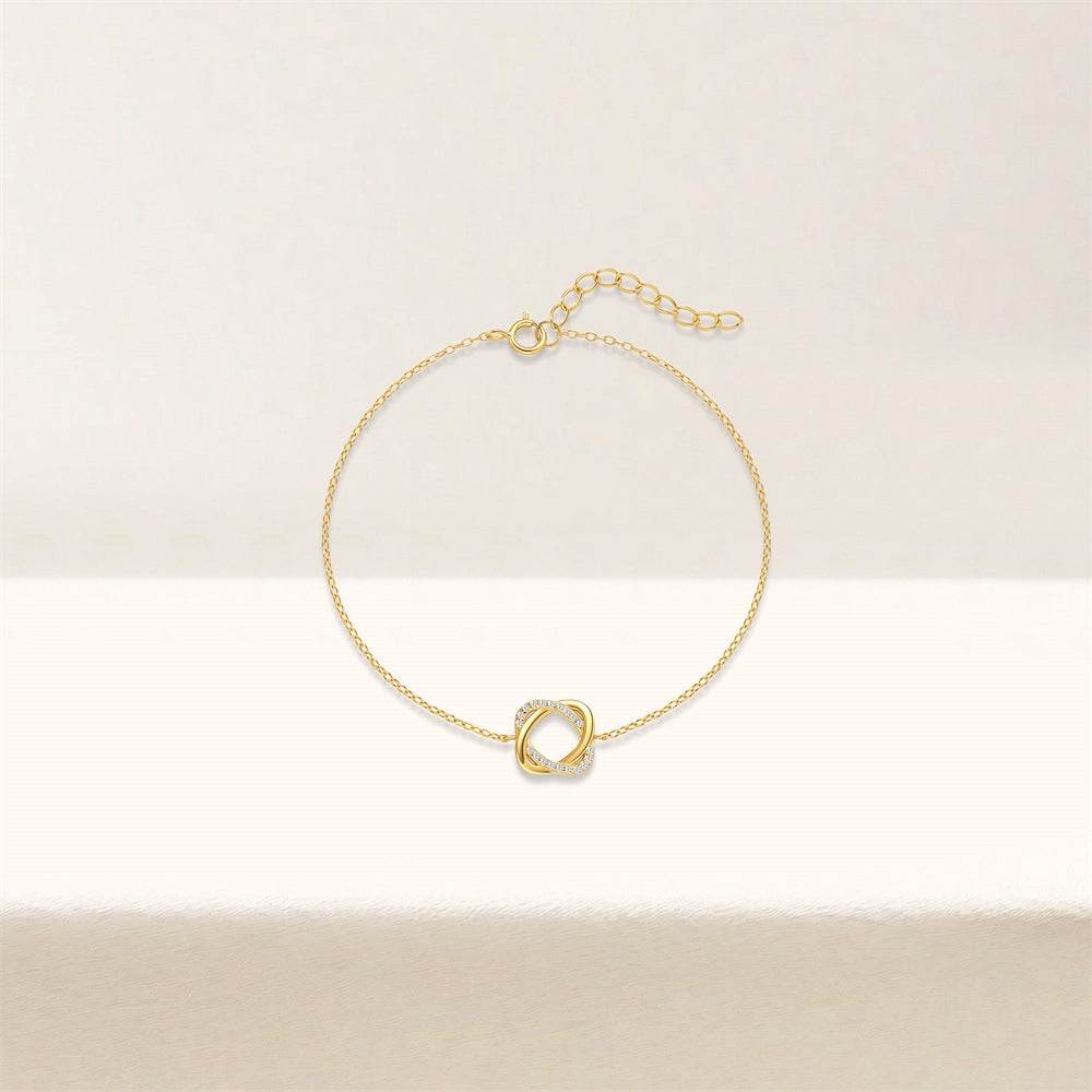 S925 pure silver small flower clover exquisite bubble diamond pearl bracelet - MOWTE