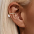 S925 pure silver daily wear simple style with diamond studded water droplet geometric ear clip - MOWTE