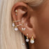 S925 pure silver daily wear simple style with diamond studded water droplet geometric ear clip - MOWTE