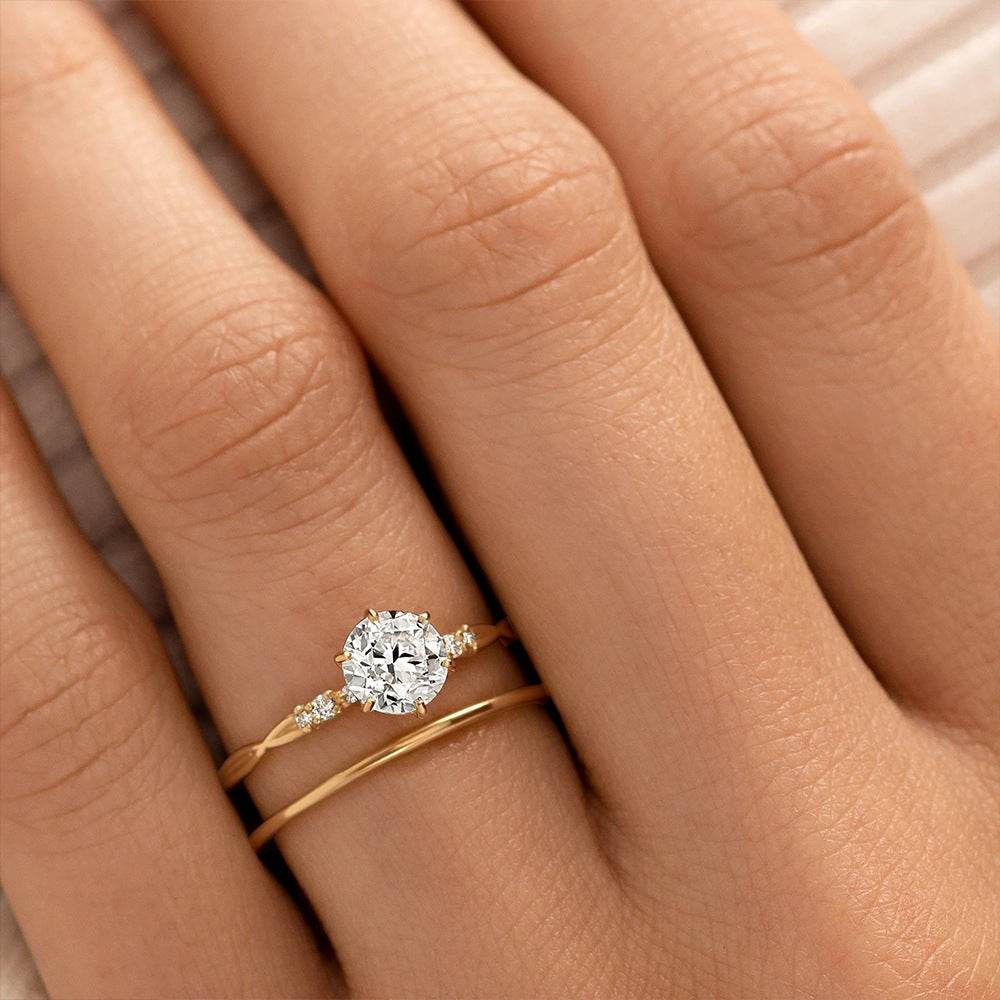 S925 Pure Silver Luxury Square Diamond Set Ring, Women's Carat Diamond Set - MOWTE