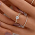 S925 Pure Silver Luxury Square Diamond Set Ring Women's Carat Diamond Set - MOWTE