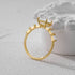 S925 Pure Silver Luxury Square Diamond Set Ring Women's Carat Ring - MOWTE