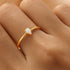 S925 Pure Silver opal Set Open Ring - MOWTE