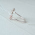 925 sterling silver leaf pink flower opening ring - MOWTE