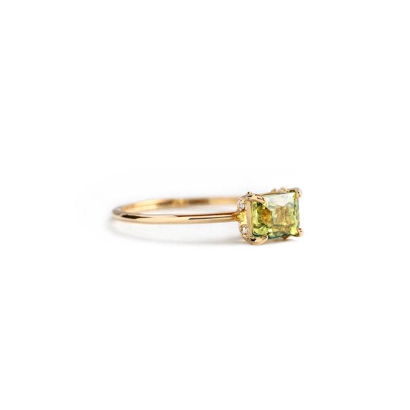 S925 pure silver square diamond engagement ring - MOWTE