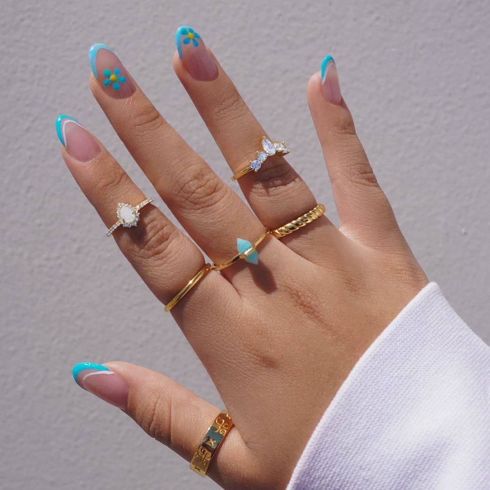 S925 pure silver opal engagement ring - MOWTE