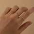 S925 pure silver minimalist ring set with diamond inlay - MOWTE