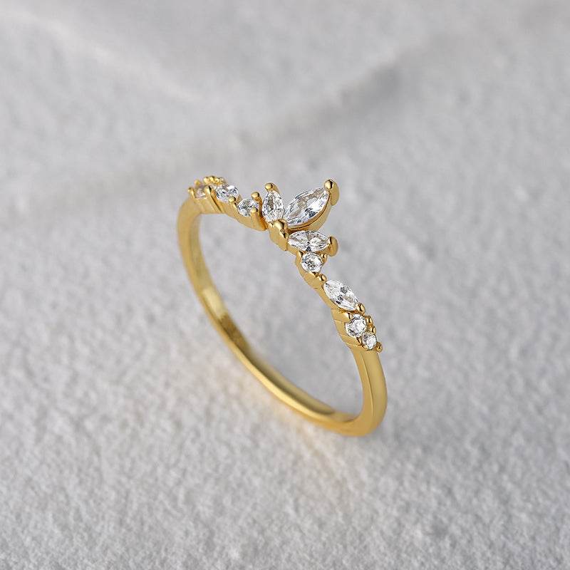 S925 sterling silver cute floral bouquet ring - MOWTE