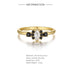 S925 pure silver black stone stackable ring - MOWTE