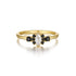 S925 pure silver black stone stackable ring - MOWTE