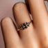 S925 pure silver black stone stackable ring - MOWTE
