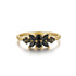 S925 pure silver black stone stackable ring - MOWTE