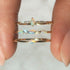 S925 pure silver opal stackable ring - MOWTE