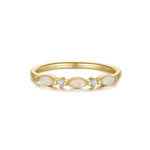 S925 pure silver opal stackable ring - MOWTE
