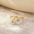 S925 sterling silver opal inlaid open ring versatile zircon ring for women - MOWTE