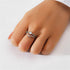 S925 sterling silver diamond ring with heart-shaped petal opening stackable ring for women - MOWTE