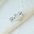 S925 sterling silver diamond ring with heart-shaped petal opening stackable ring for women - MOWTE