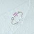 S925 sterling silver diamond ring with heart-shaped petal opening stackable ring for women - MOWTE