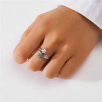S925 sterling silver diamond ring with heart-shaped petal opening stackable ring for women - MOWTE