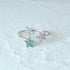 S925 sterling silver diamond ring with heart-shaped petal opening stackable ring for women - MOWTE
