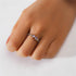S925 sterling silver diamond ring with heart-shaped petal opening stackable ring for women - MOWTE