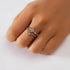 S925 sterling silver diamond ring with heart-shaped petal opening stackable ring for women - MOWTE