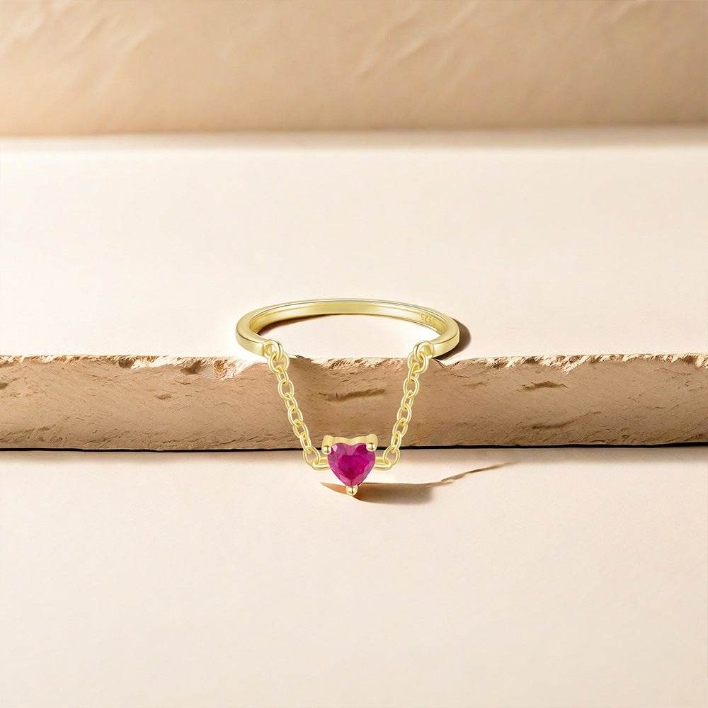 S925 sterling silver tassel diamond chain adjustable ring - MOWTE