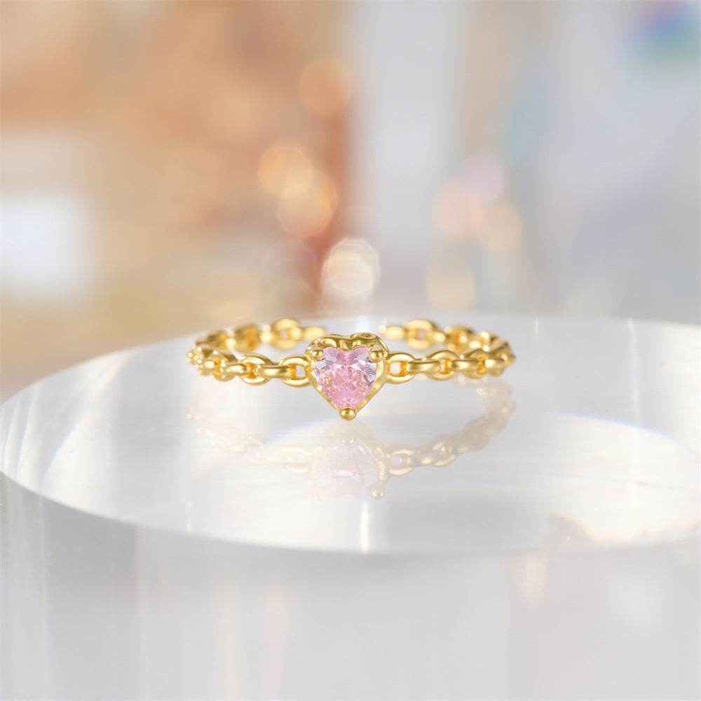 S925 pure silver diamond inlaid luxurious stacked open ring - MOWTE