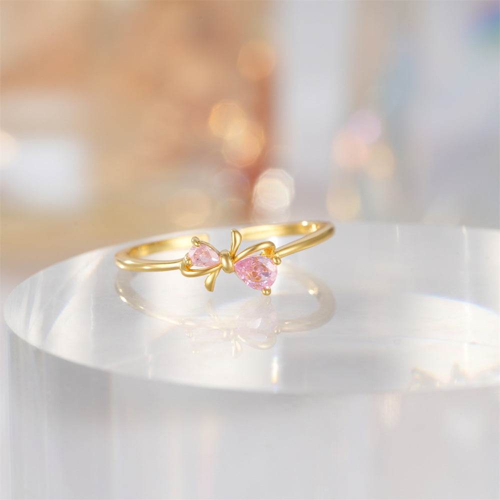 S925 pure silver diamond inlaid luxurious stacked open ring - MOWTE