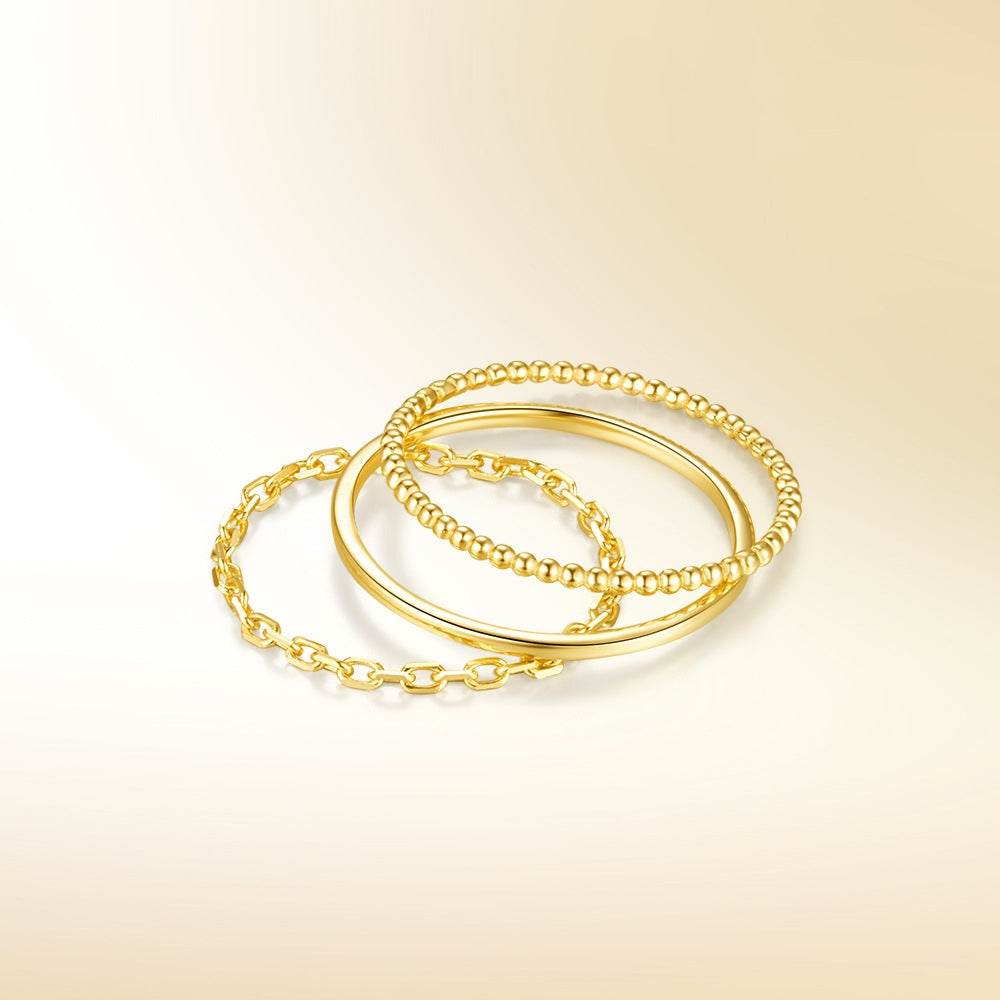 925 sterling silver minimalist ring set basic ring - MOWTE