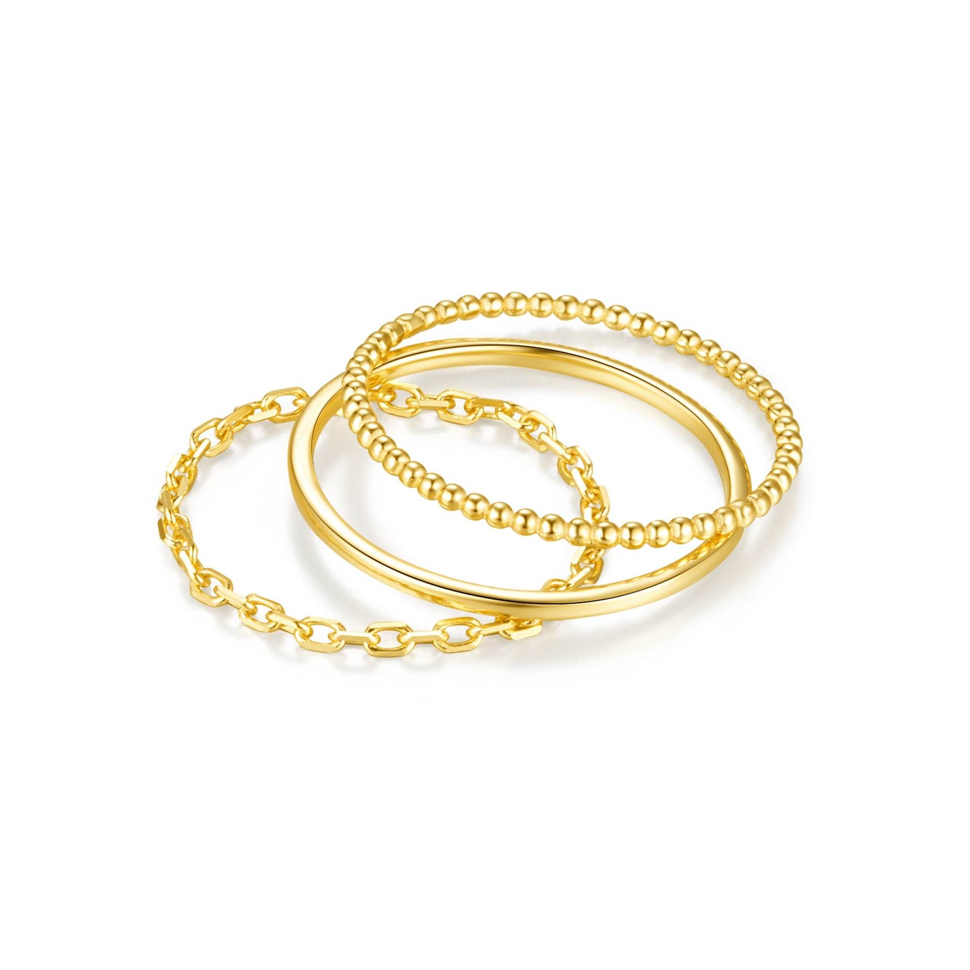 925 sterling silver minimalist ring set basic ring - MOWTE