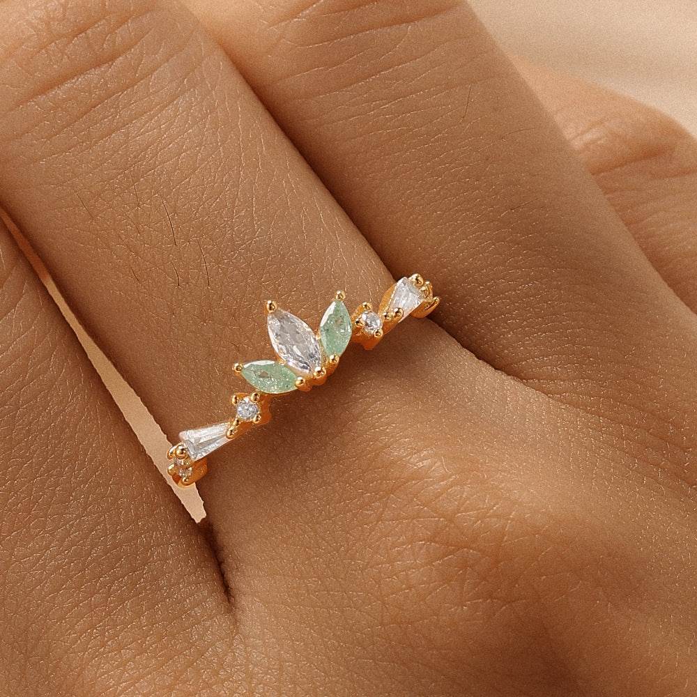 S925 pure silver color diamond sweet ring luxurious and exquisite opening ring - MOWTE