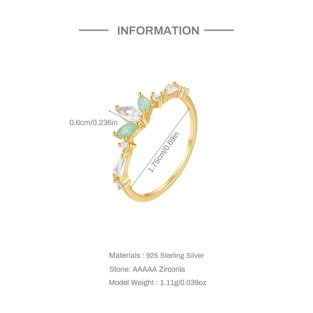 S925 pure silver color diamond sweet ring luxurious and exquisite opening ring - MOWTE