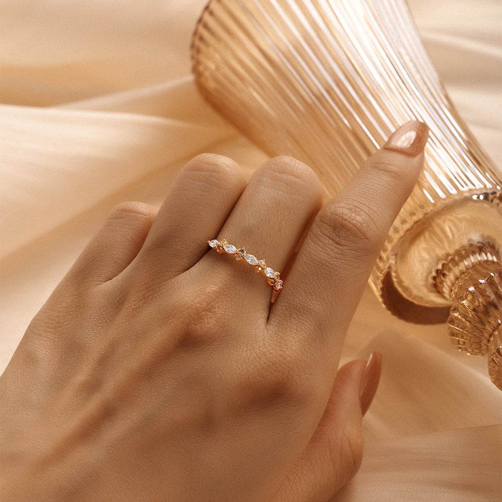 S925 pure silver diamond sweet ring luxurious opening ring - MOWTE