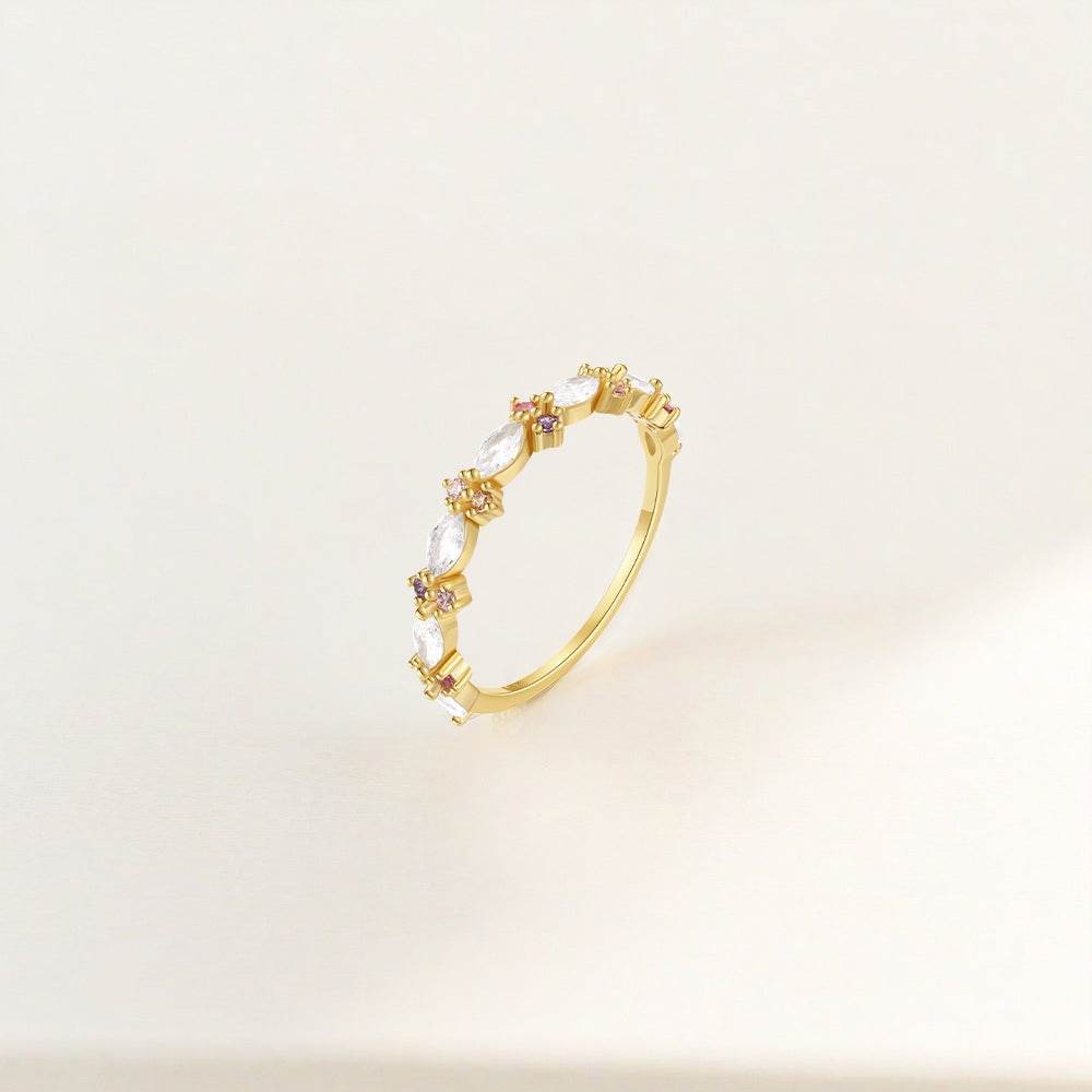 S925 pure silver diamond sweet ring luxurious opening ring - MOWTE