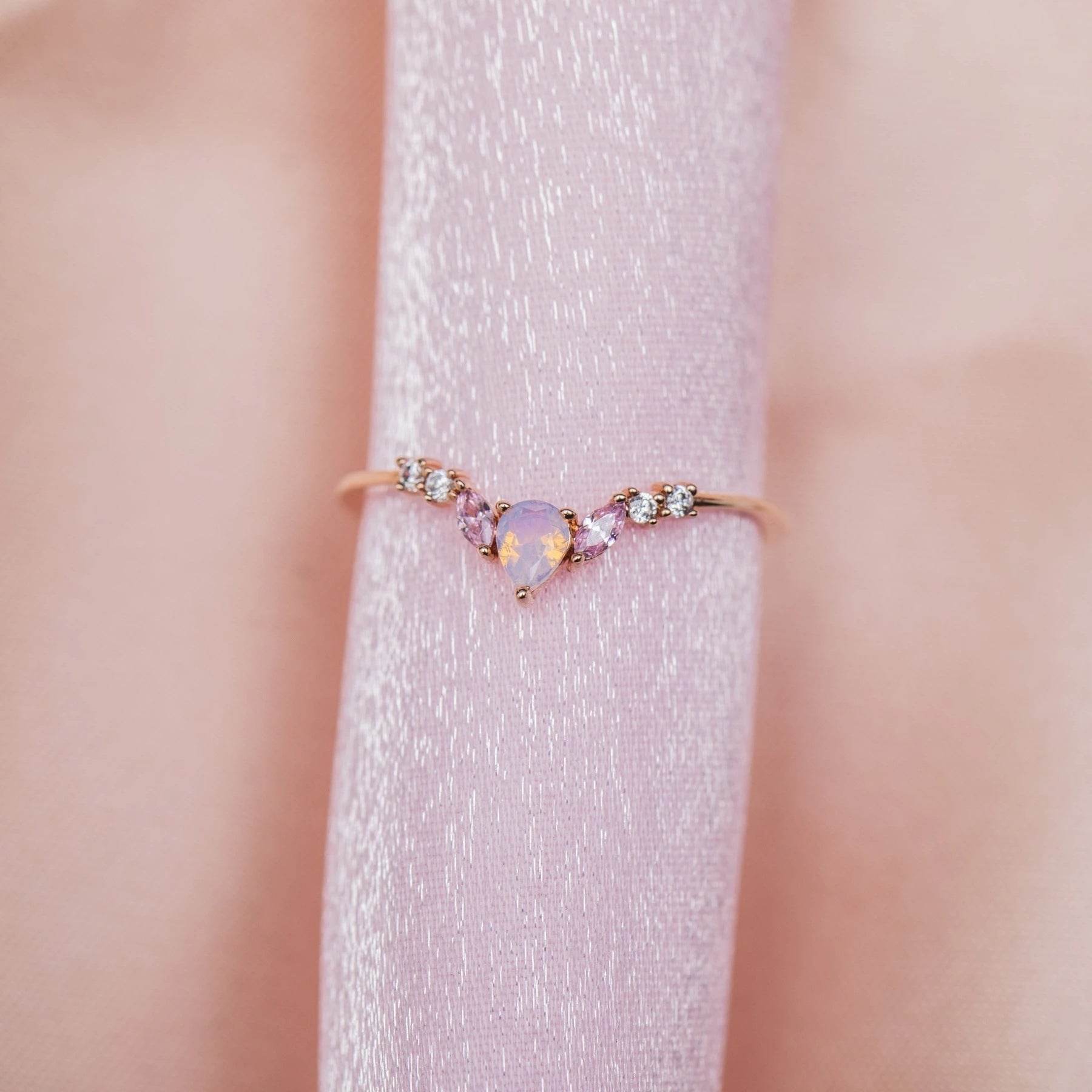 S925 Solid Silver Geometric Moon Compact Diamond Sparkling Open Ring - MOWTE