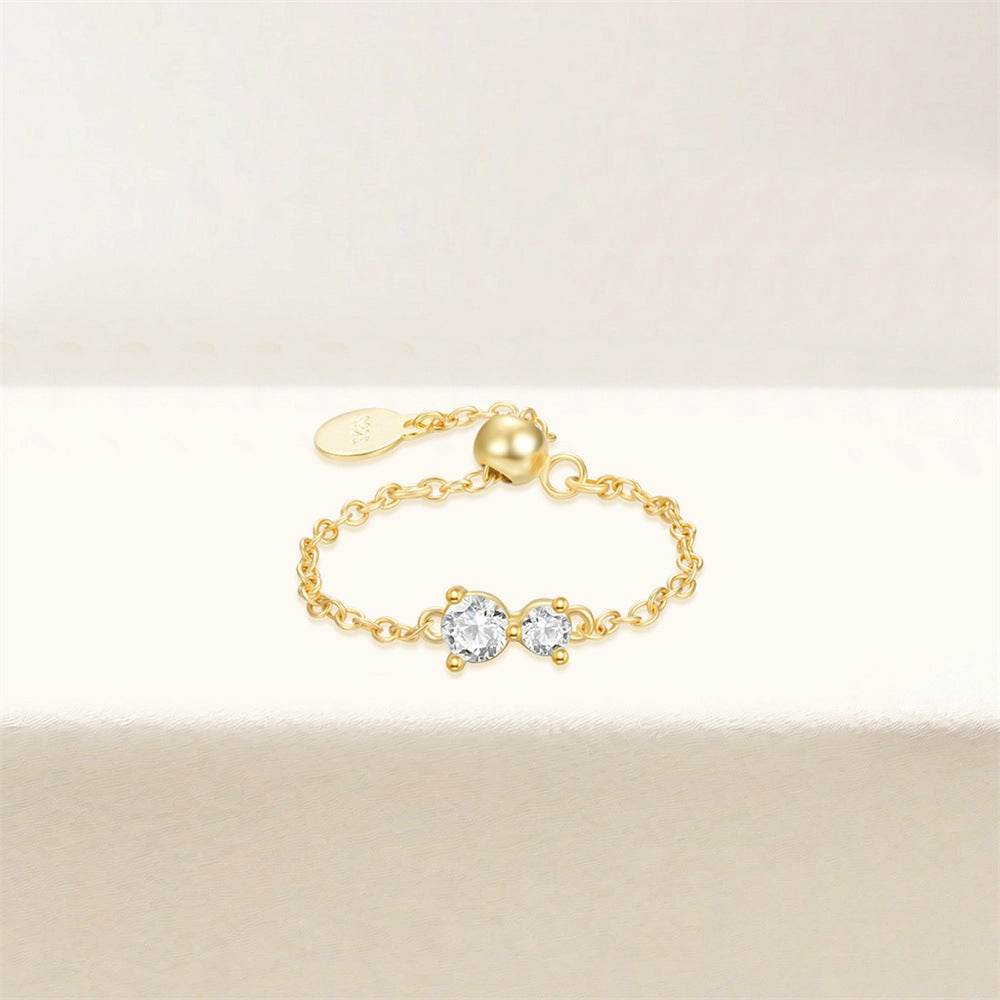 S925 pure silver luxury adjustable finger ring - MOWTE