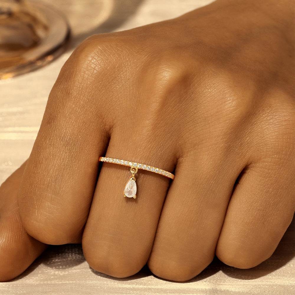 New S925 sterling silver exquisite diamond pendant engagement ring - MOWTE