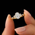 S925 sterling silver egg shaped diamond carat super sparkling diamond wedding engagement ring - MOWTE