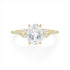 S925 sterling silver egg shaped diamond carat super sparkling diamond wedding engagement ring - MOWTE