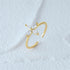 S925 silver gold-plated zircon flower shaped opening women's ring - MOWTE