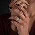 925 sterling silver single drain diamond studded engagement and wedding ring - MOWTE