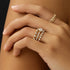 S925 sterling silver classic six claw carat diamond studded engagement ring - MOWTE