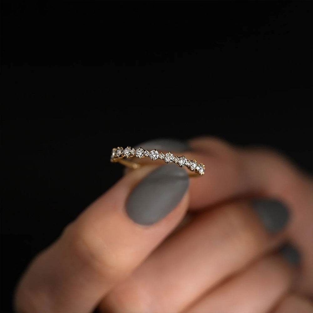 S925 sterling silver classic carat diamond engagement ring - MOWTE