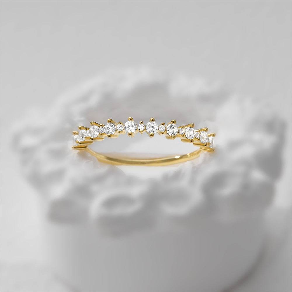 S925 sterling silver classic carat diamond engagement ring - MOWTE