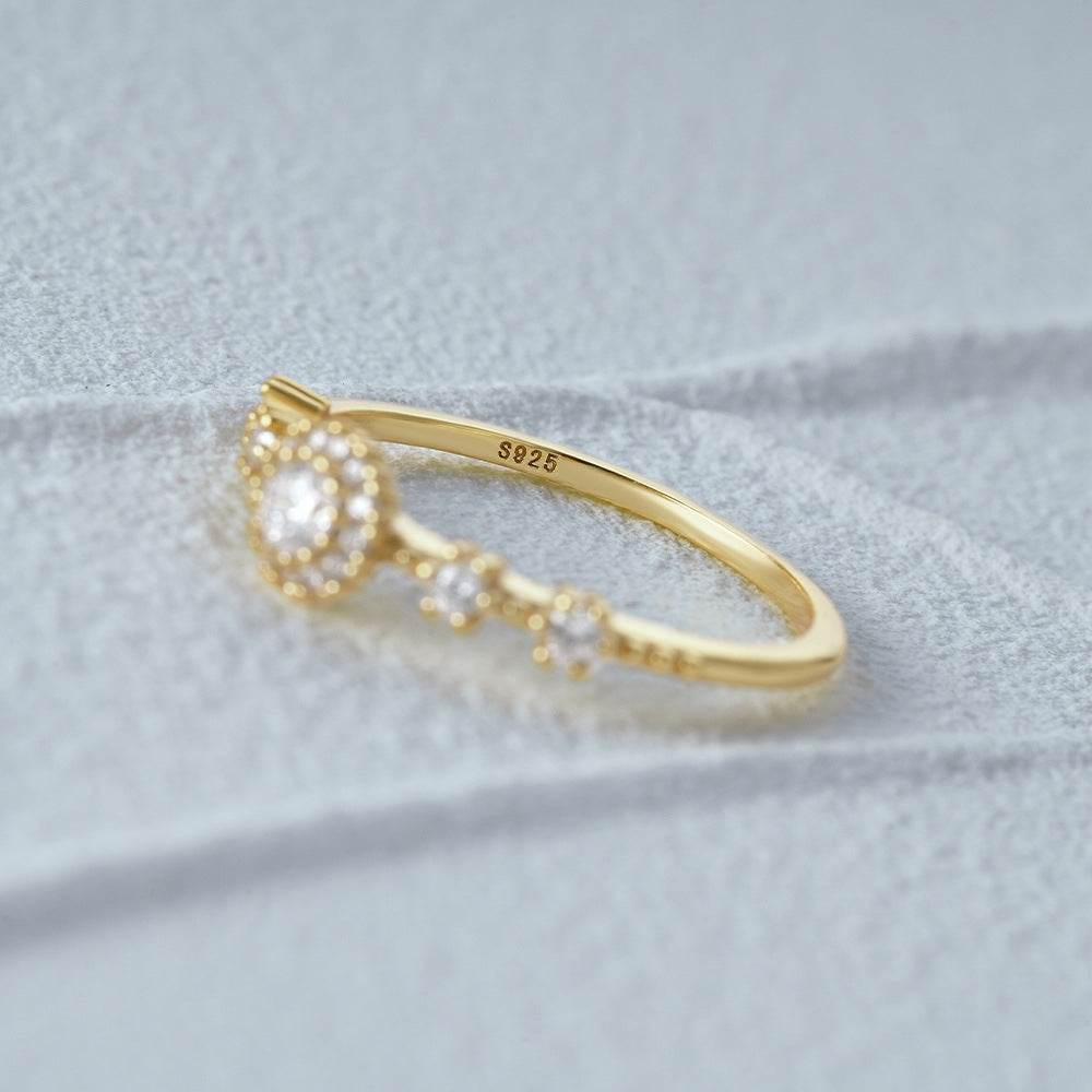 S925 sterling silver classic diamond engagement ring - MOWTE